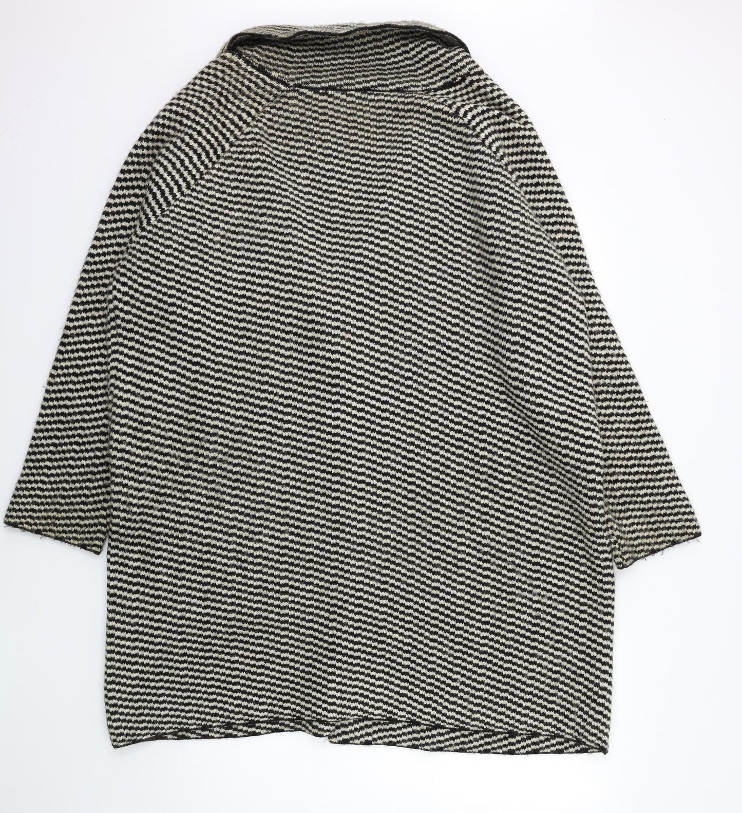 George Womens Black Striped  Overcoat Coat Size 22