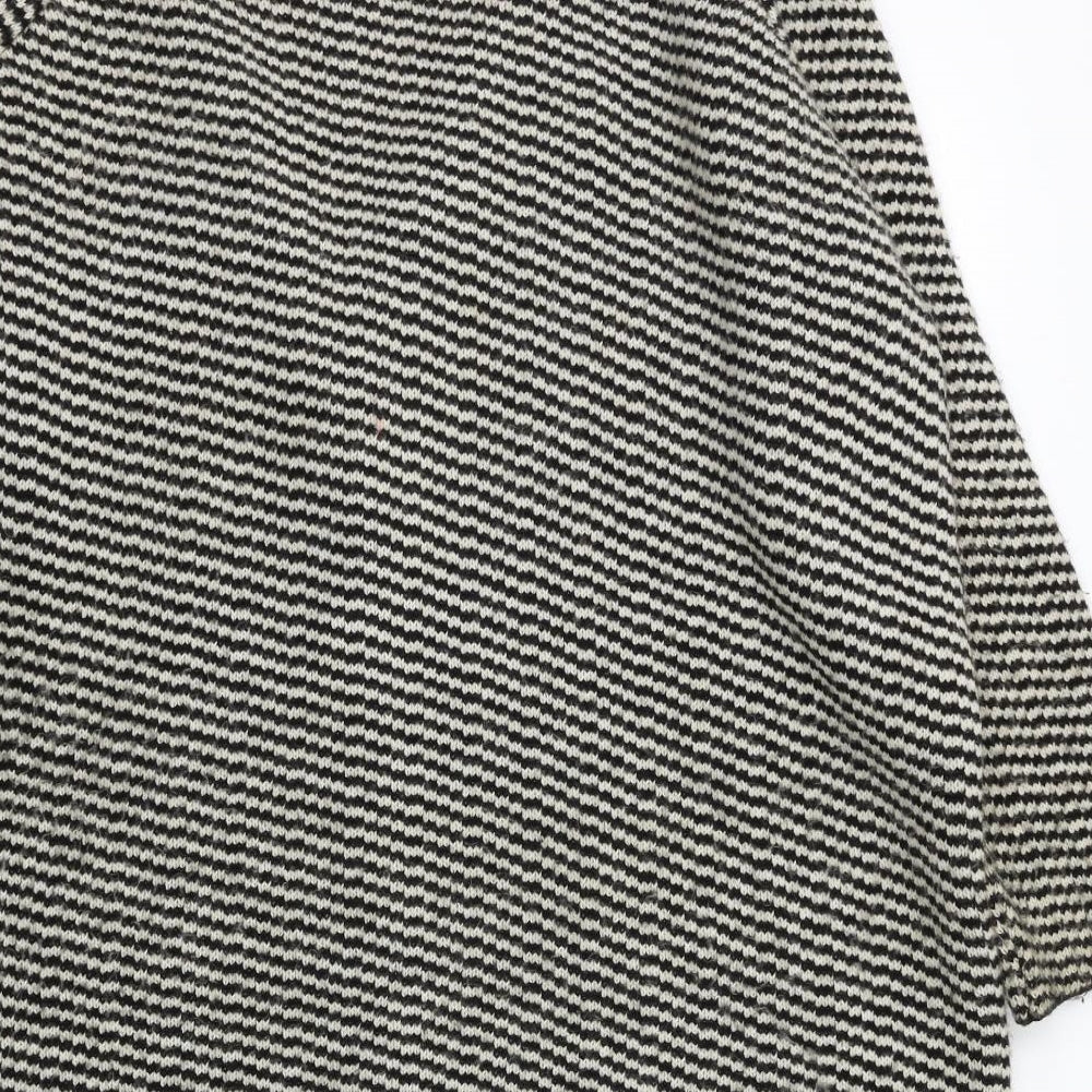 George Womens Black Striped  Overcoat Coat Size 22