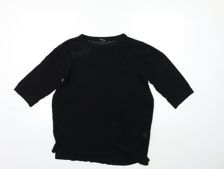 River Island Womens Black  Knit Pullover Jumper Size 10