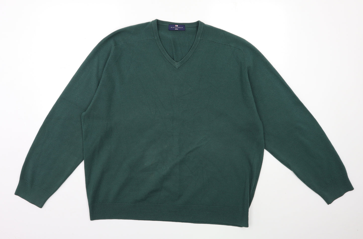 Blue Harbour Mens Green  Knit Pullover Jumper Size 2XL
