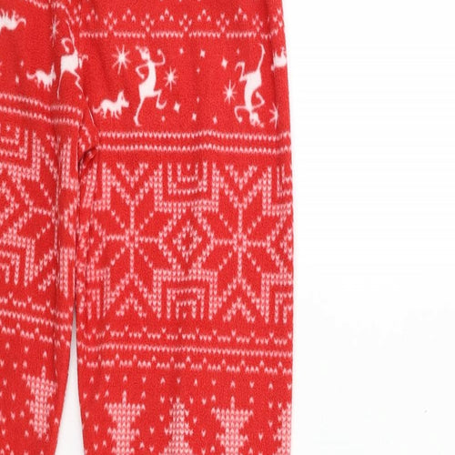 Primark Girls Red Striped Fleece Top Pyjama Pants Size 13-14 Years