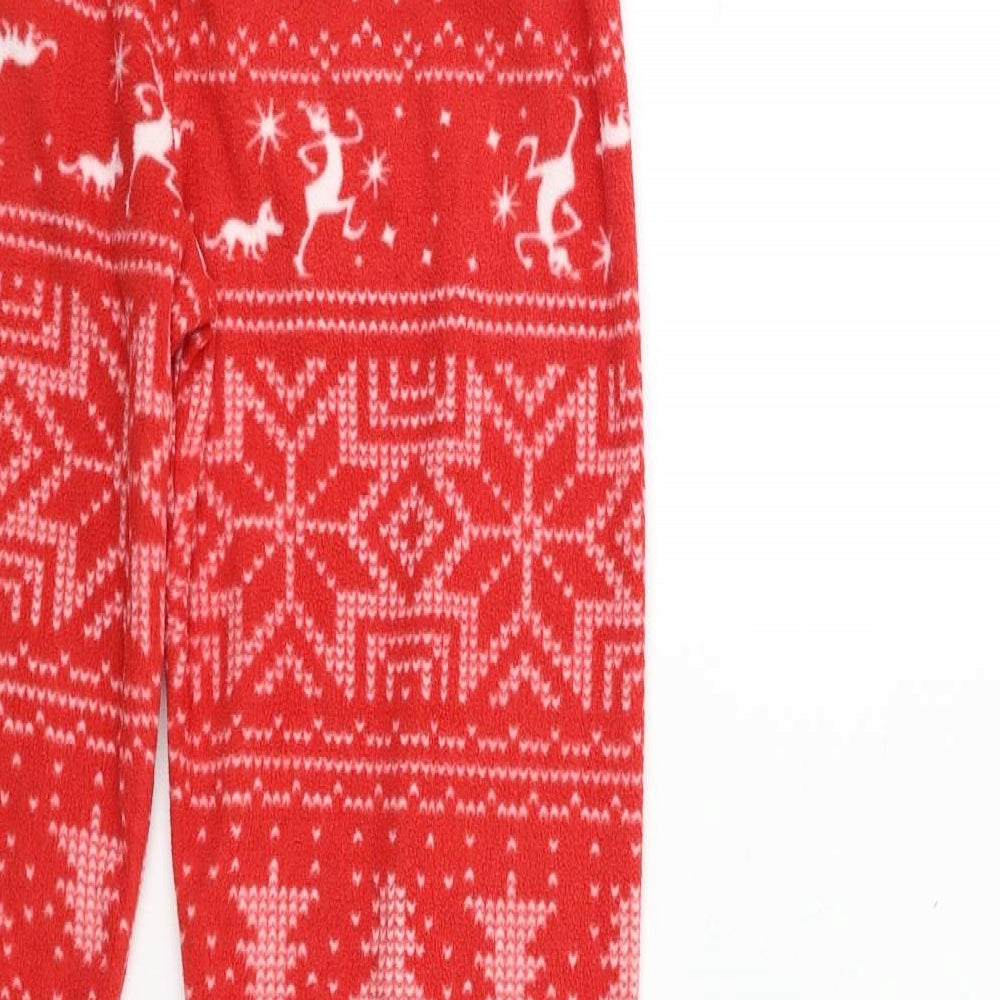 Primark Girls Red Striped Fleece Top Pyjama Pants Size 13-14 Years