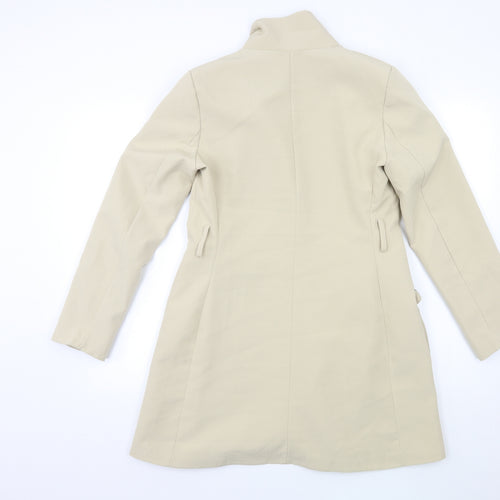 Boohoo Womens Beige   Overcoat Coat Size 10