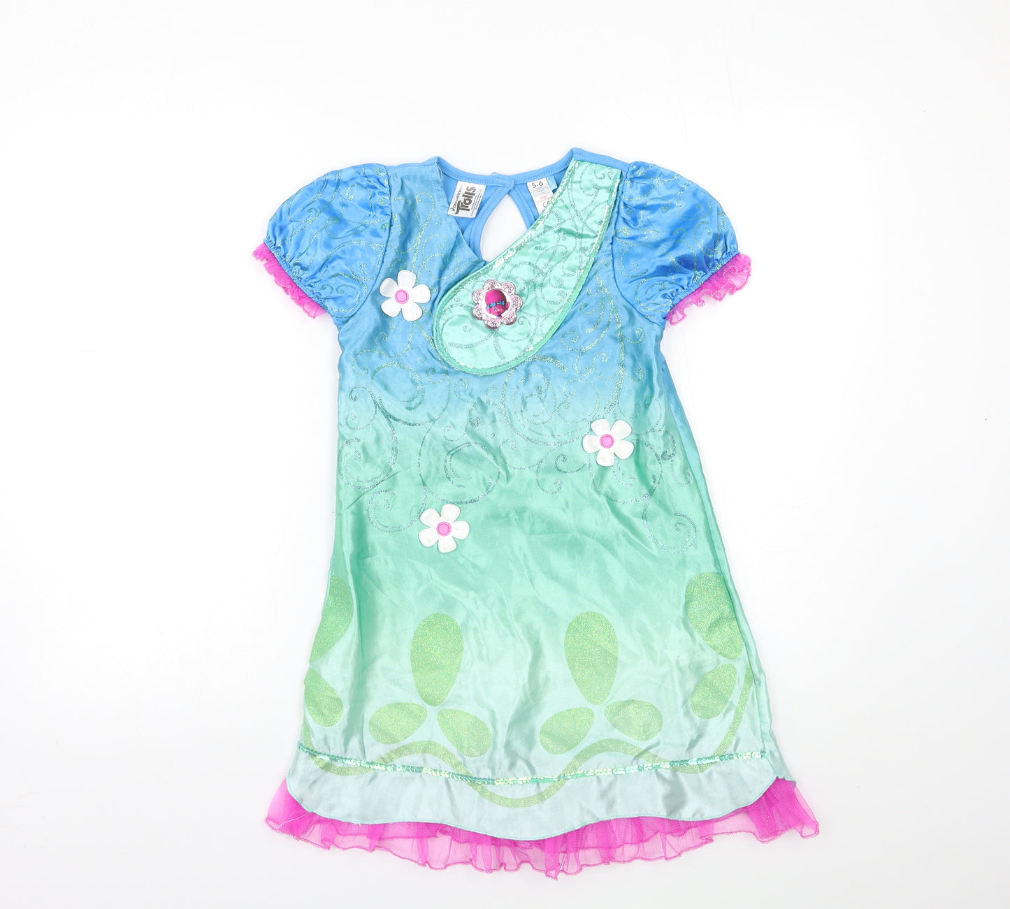 George Girls Blue   A-Line  Size 5-6 Years  - trolls