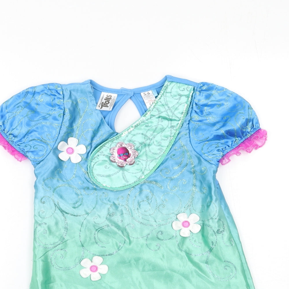 George Girls Blue   A-Line  Size 5-6 Years  - trolls