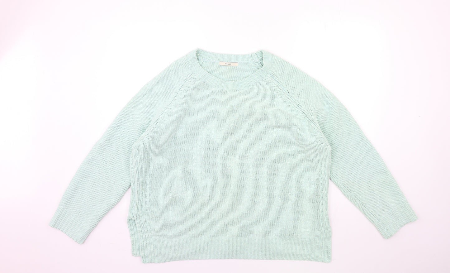 George Womens Blue  Knit Pullover Jumper Size 16
