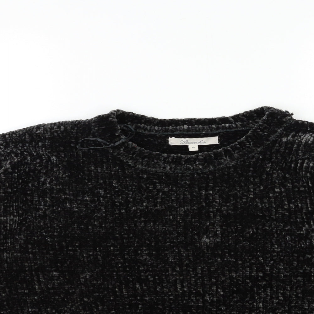 Peacocks Womens Black  Knit Pullover Jumper Size M