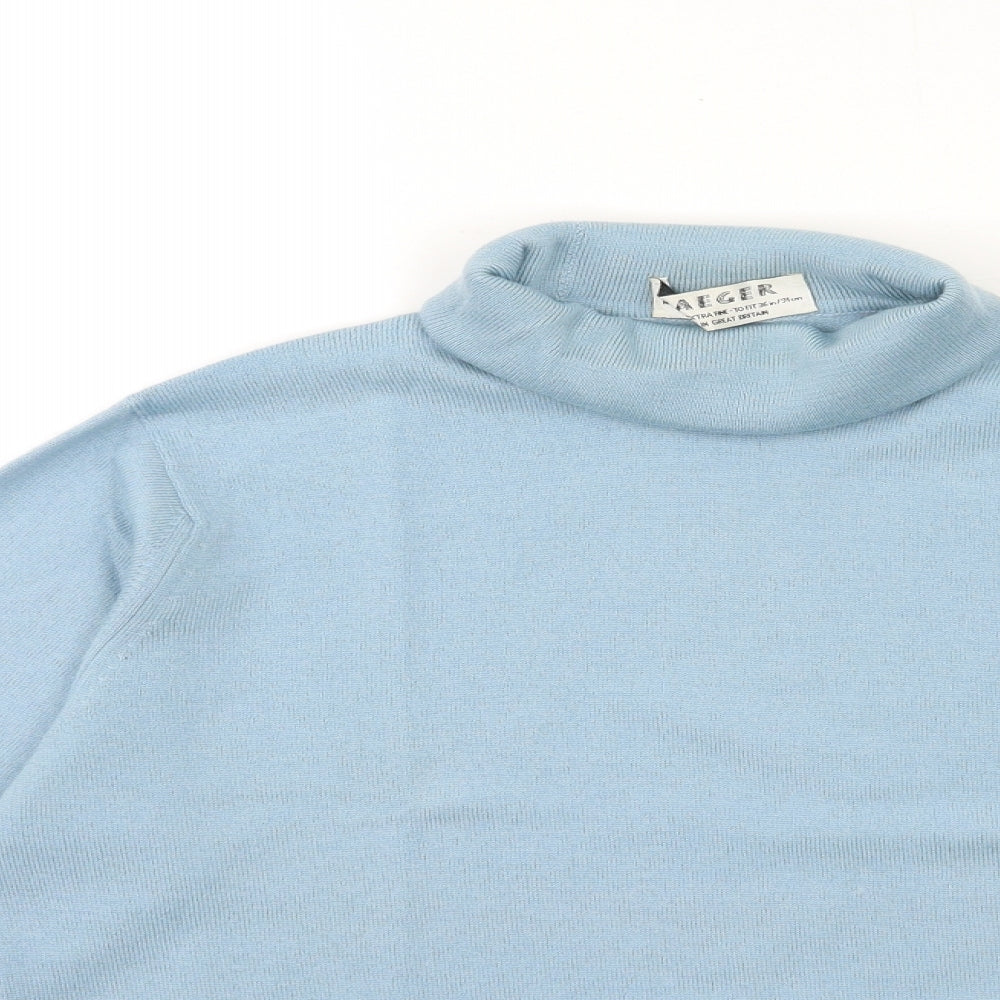 Jaeger Womens Blue  Knit Pullover Jumper Size 10