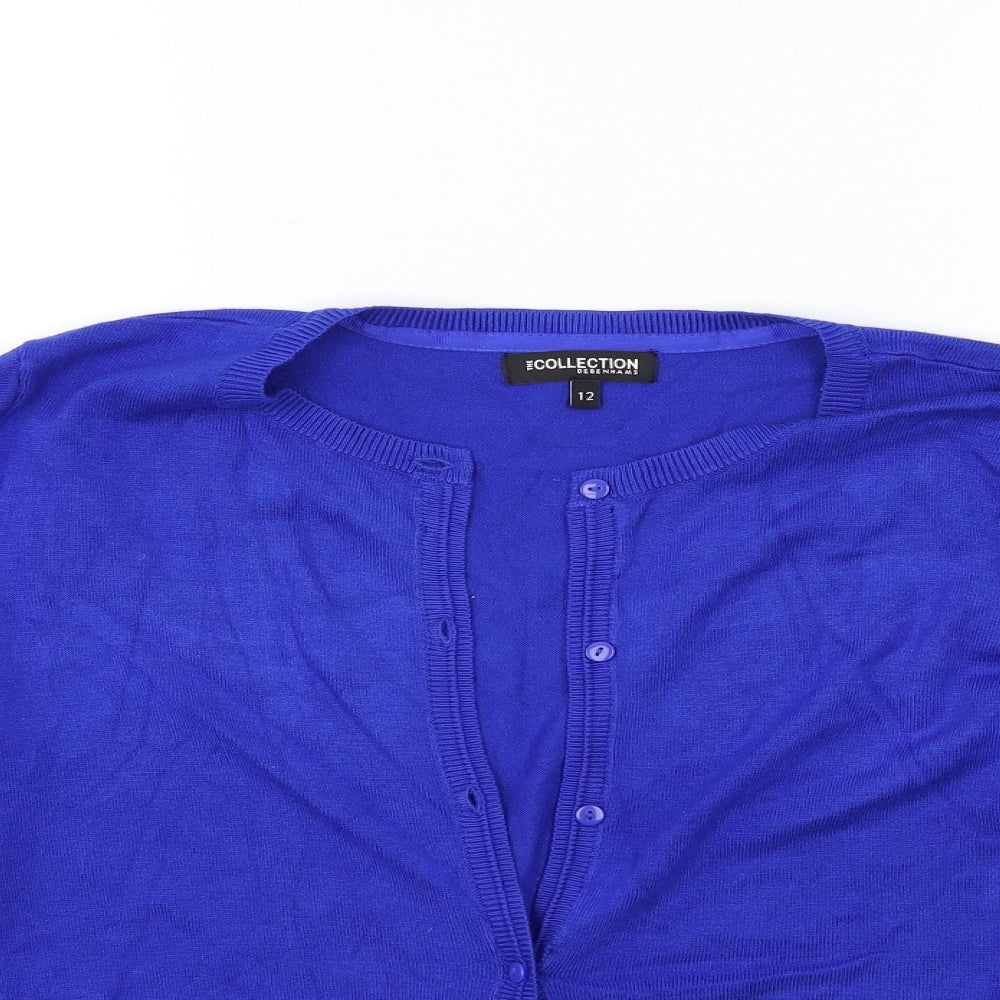 Debenhams Womens Blue  Knit Cardigan Jumper Size 12