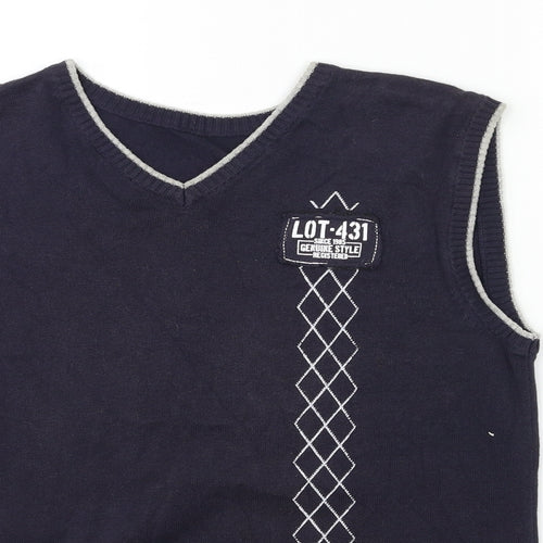 Preworn Boys Blue  Knit Pullover Jumper Size 12-13 Years