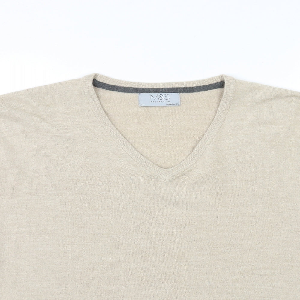 Marks and Spencer Mens Beige  Knit Pullover Jumper Size XL