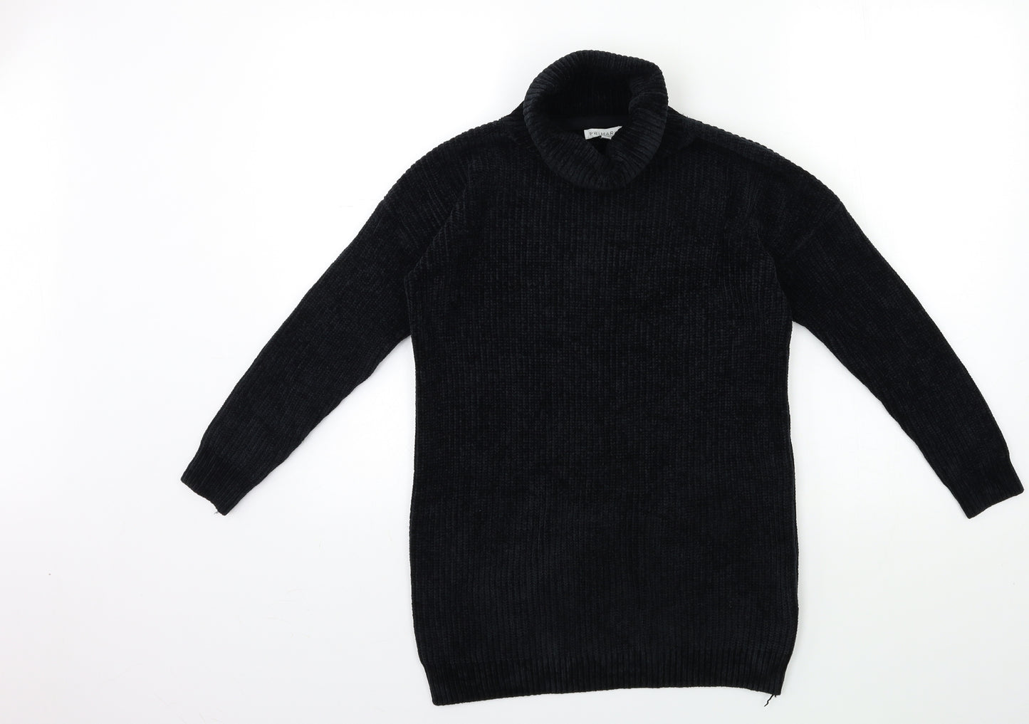 Primark Girls Black  Knit Jumper Dress  Size 9 Years