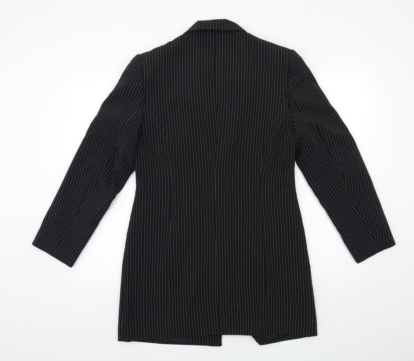 CONTEXT Womens Black Striped  Jacket Suit Jacket Size 12
