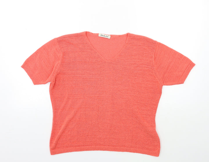 Berkertex Womens Orange  Knit Pullover Jumper Size 18