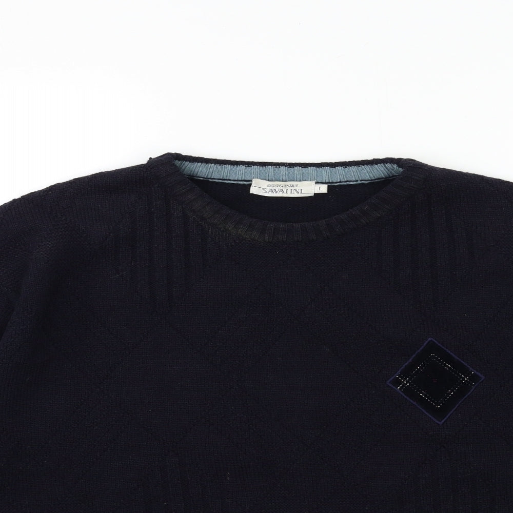 Original Savanti Womens Blue  Knit Pullover Jumper Size L