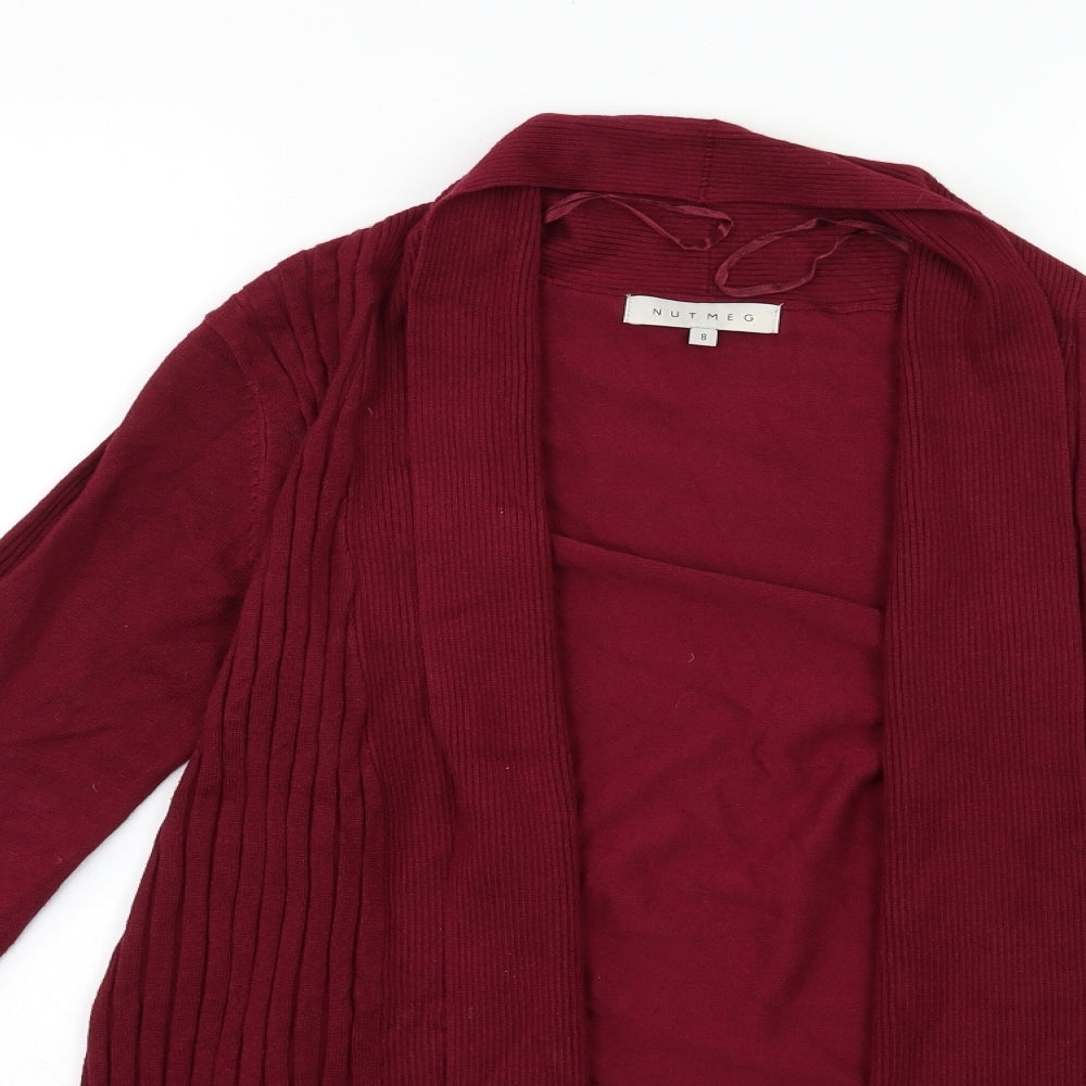 Nutmeg Womens Red  Knit Cardigan Jumper Size 8