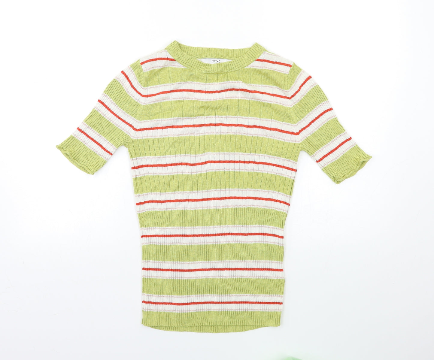 NEXT Womens Green Striped Knit Pullover Jumper Size 10