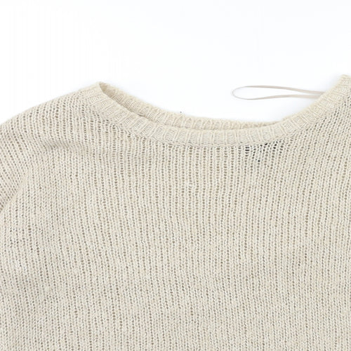 H&M Womens Beige  Knit Pullover Jumper Size 12