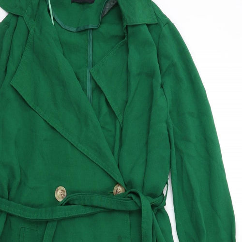 Papaya Womens Green   Trench Coat Coat Size 10