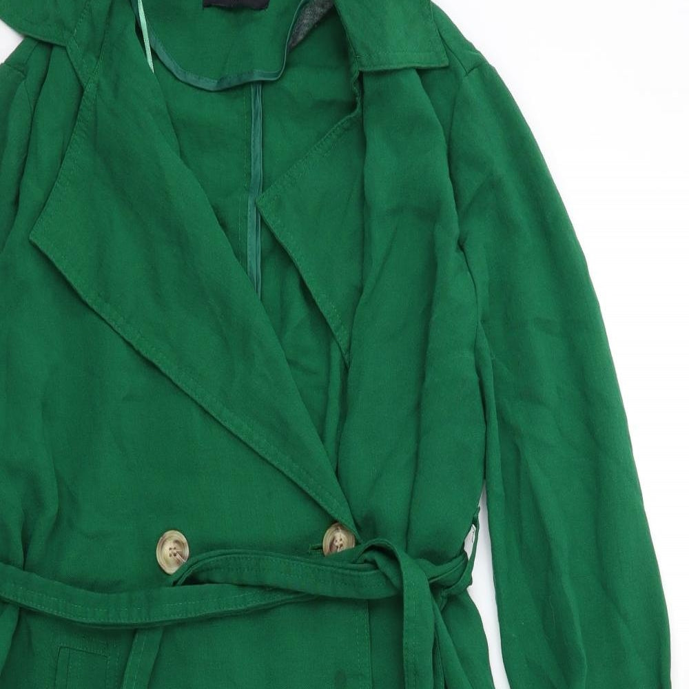 Papaya Womens Green   Trench Coat Coat Size 10