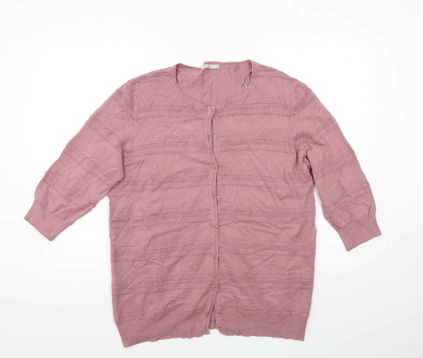 TU Womens Pink  Knit Cardigan Jumper Size 18
