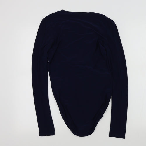 Boohoo Womens Blue   Bodysuit One-Piece Size 12