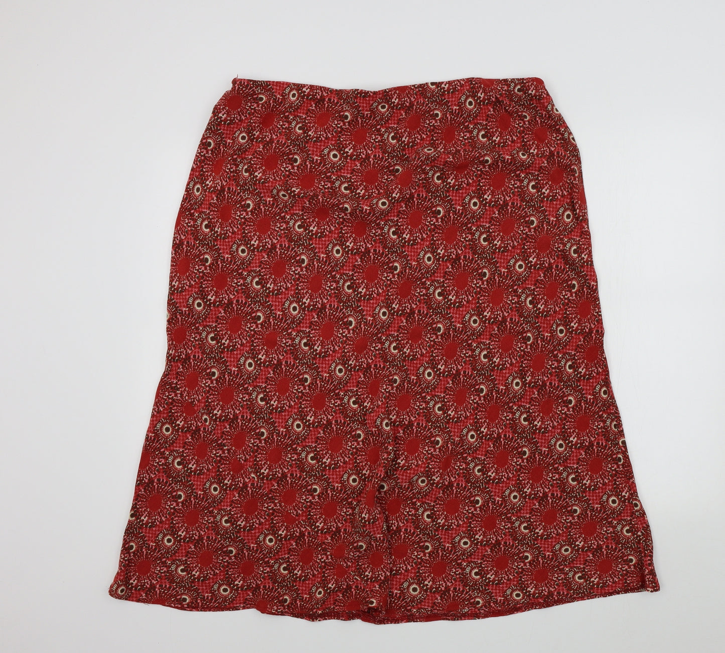 M&S Womens Red Floral  A-Line Skirt Size 20
