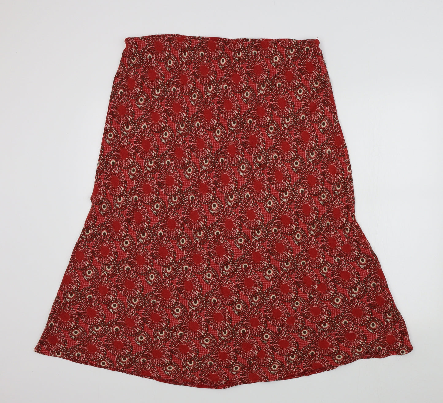 M&S Womens Red Floral  A-Line Skirt Size 20