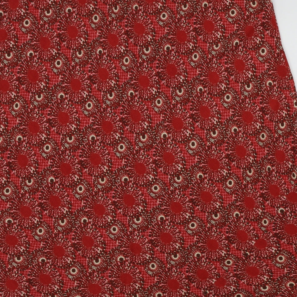 M&S Womens Red Floral  A-Line Skirt Size 20