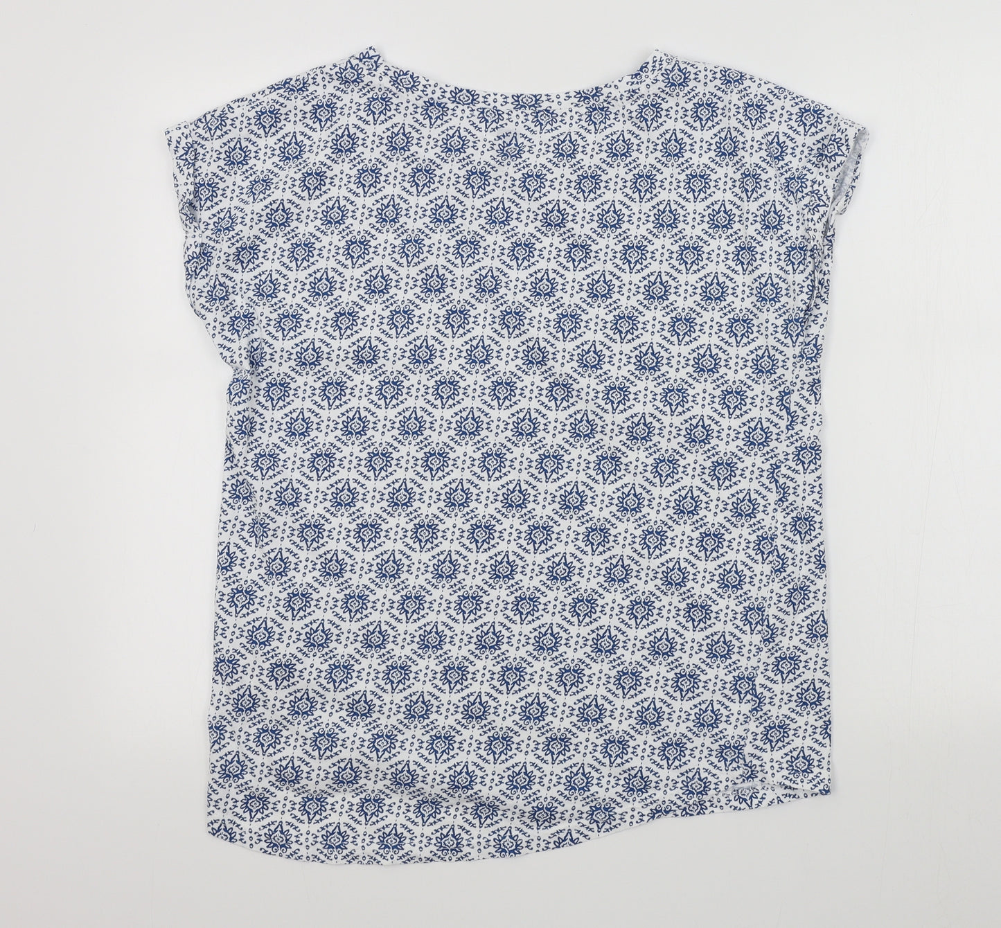 F&F Womens Blue Geometric   T-Shirt Size 14