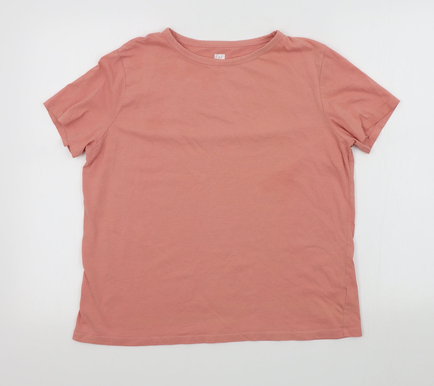 F&F Womens Orange   Basic T-Shirt Size 14