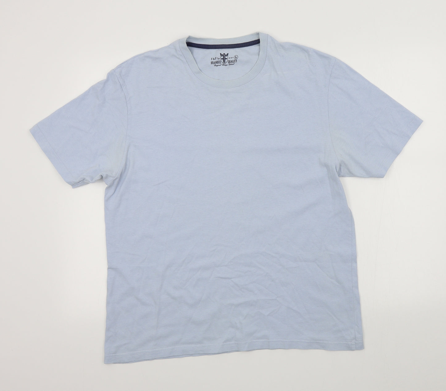 F&F Mens Black Colourblock   T-Shirt Size L