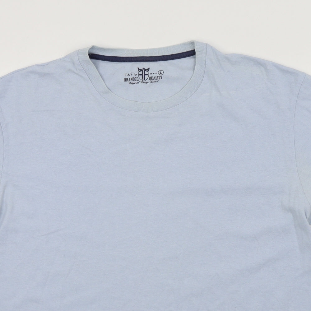 F&F Mens Black Colourblock   T-Shirt Size L