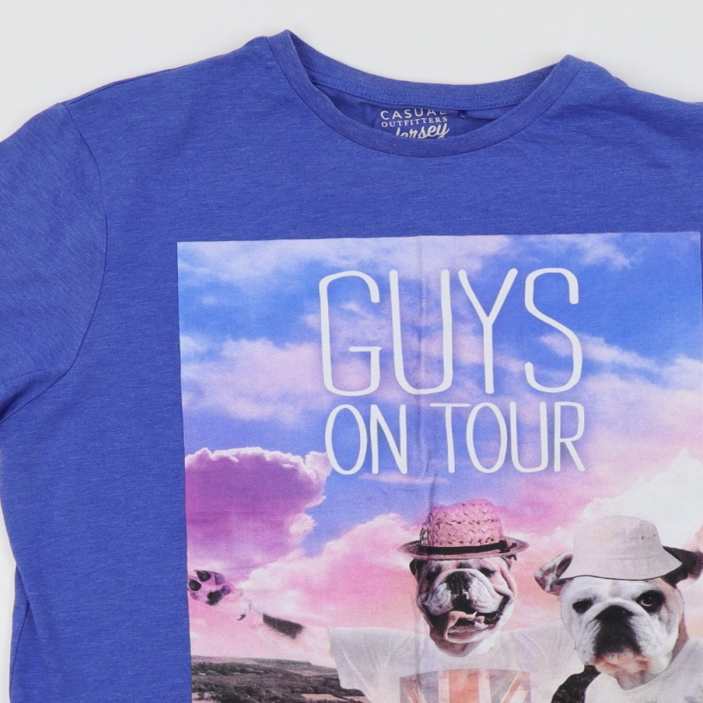 George Mens Blue    T-Shirt Size M  - Bull Dog