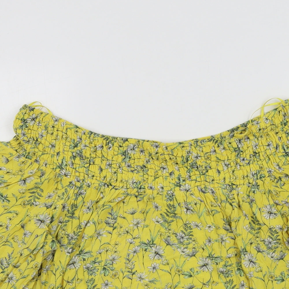F&F Womens Yellow Floral  Basic Blouse Size 18