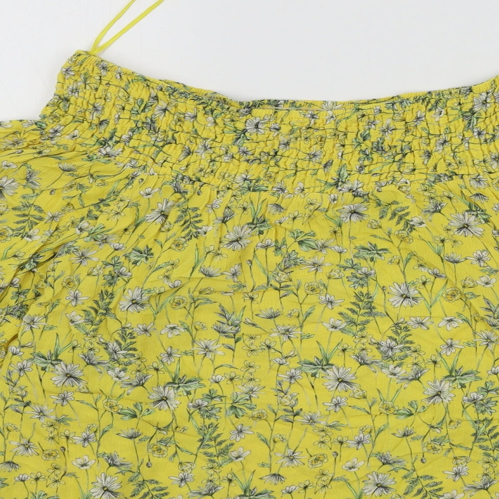 F&F Womens Yellow Floral  Basic Blouse Size 18