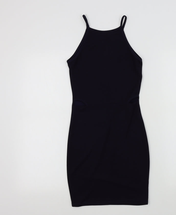 PRETTYLITTLETHING Womens Blue Colourblock A-Line Size 6