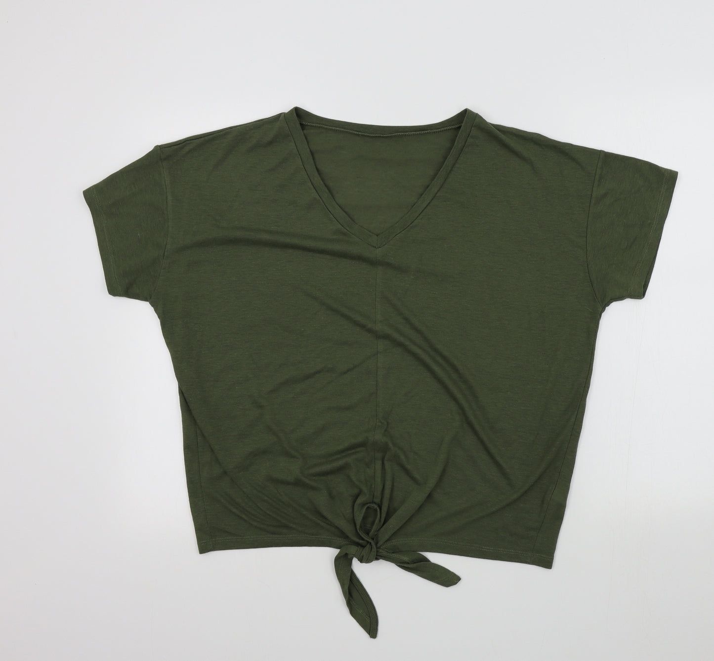 Primark Womens Green Colourblock  Basic T-Shirt Size M