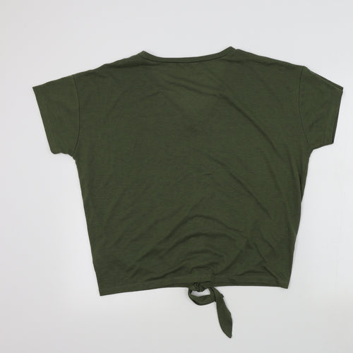 Primark Womens Green Colourblock  Basic T-Shirt Size M
