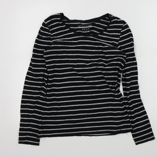 Primark Womens Black Striped  Basic T-Shirt Size 14