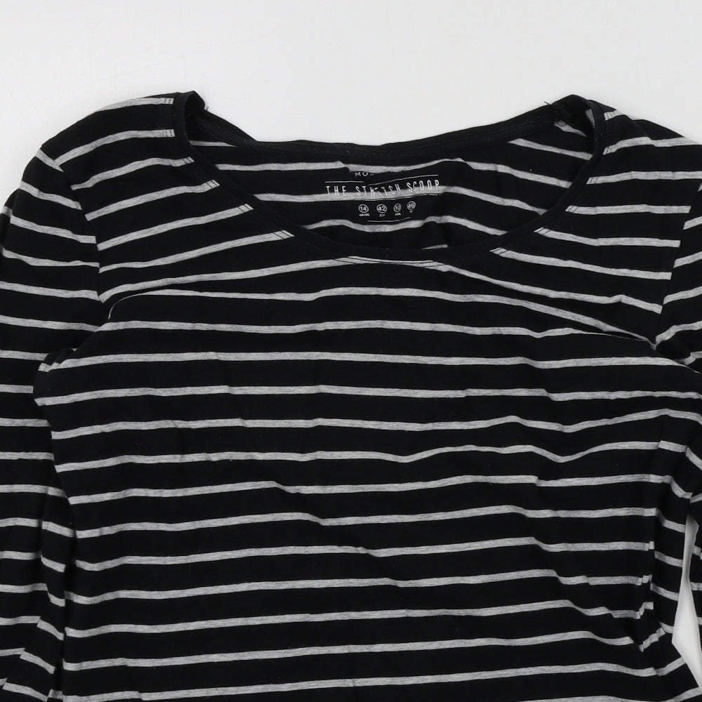 Primark Womens Black Striped  Basic T-Shirt Size 14