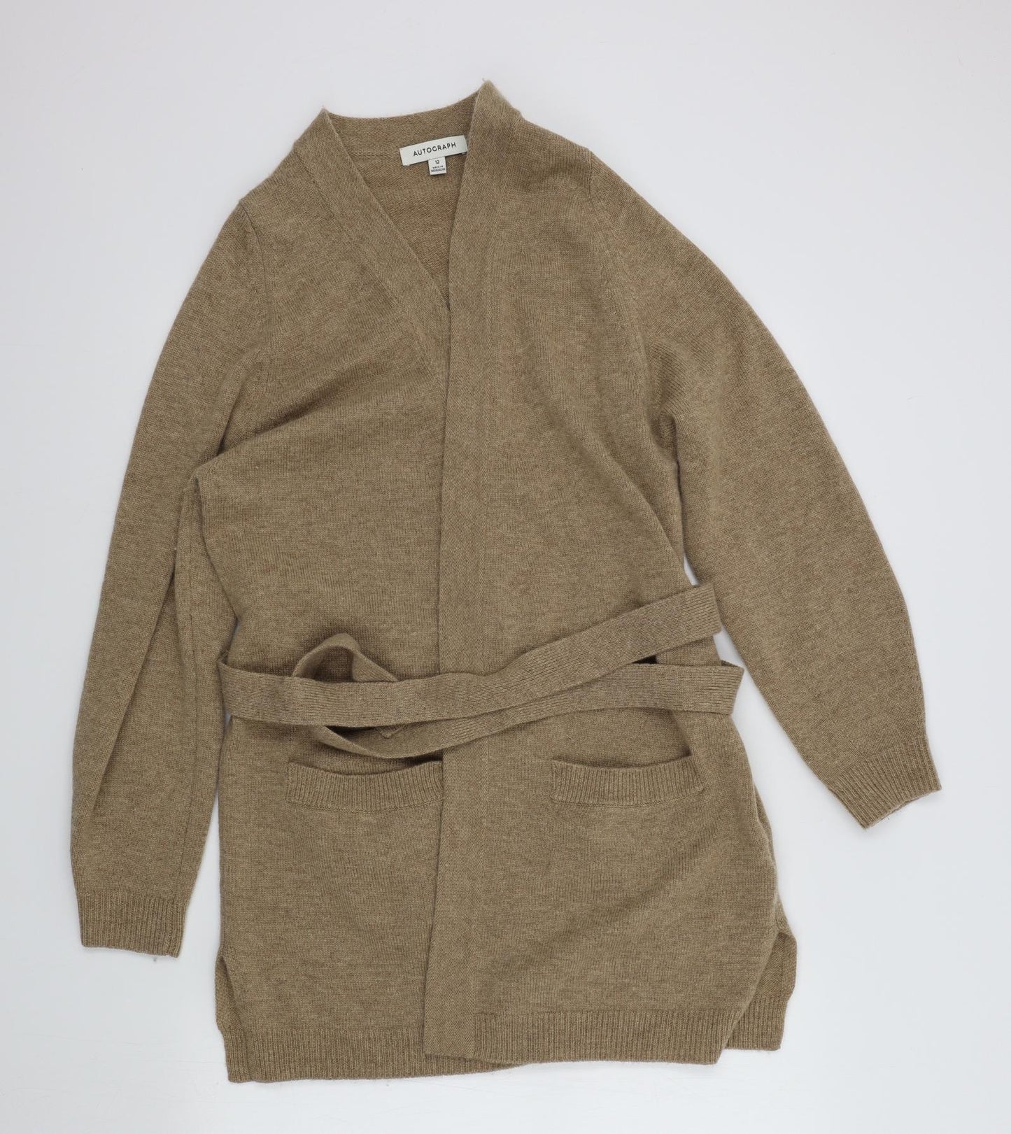 M&S Womens Beige   Cardigan Jumper Size 12