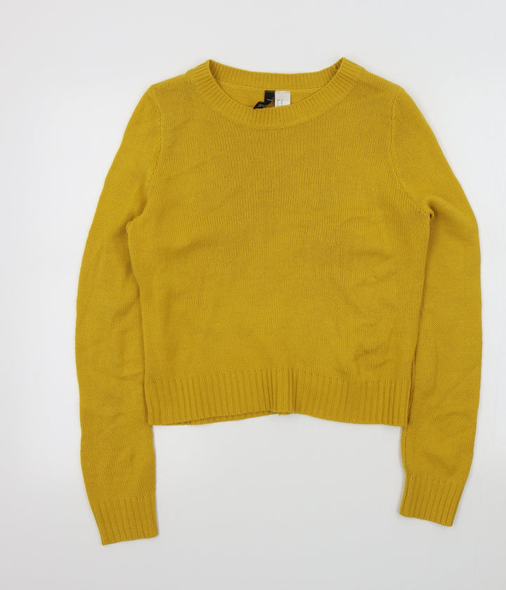 H&M Womens Yellow   Pullover Jumper Size XS