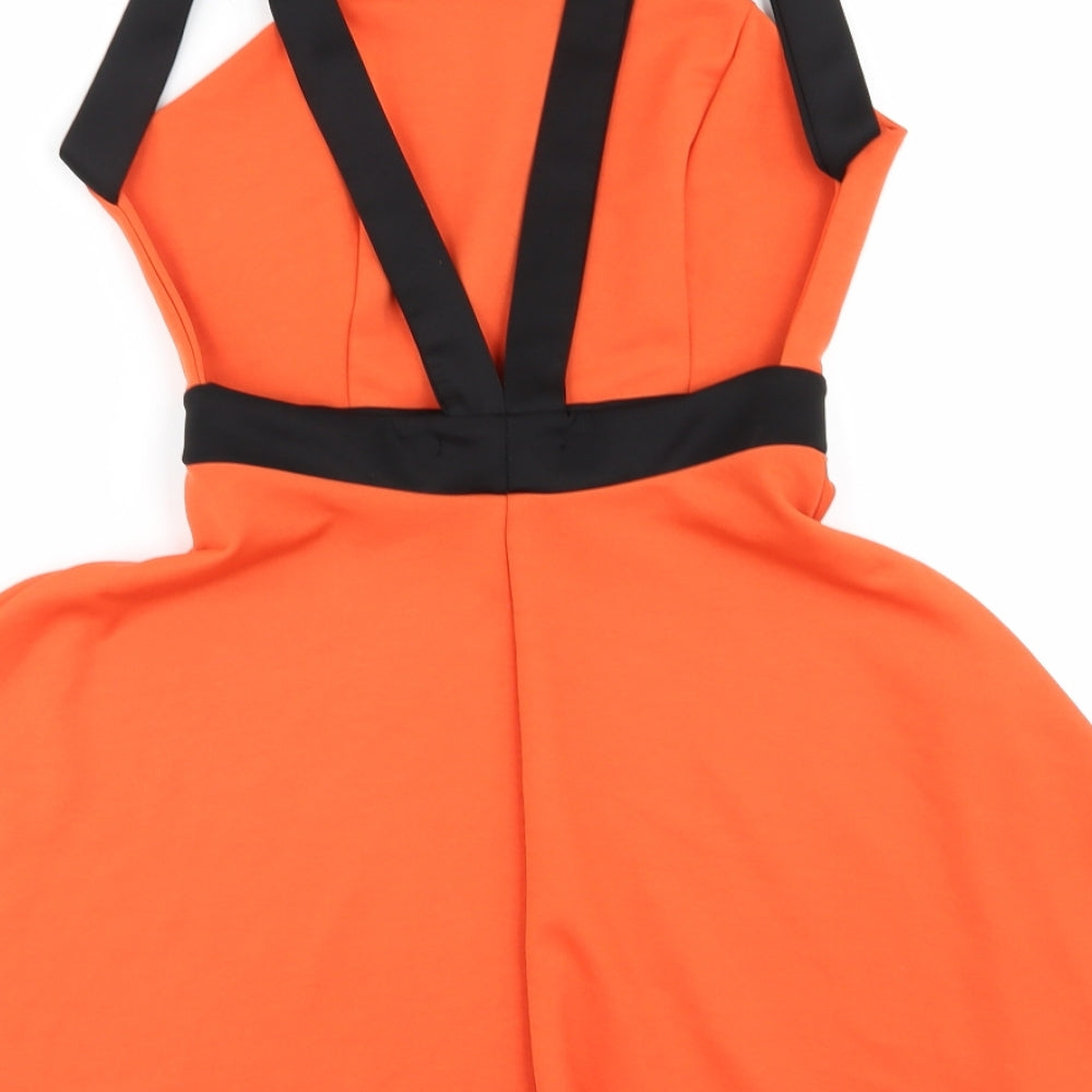 Boohoo Womens Orange   Fit & Flare  Size 10