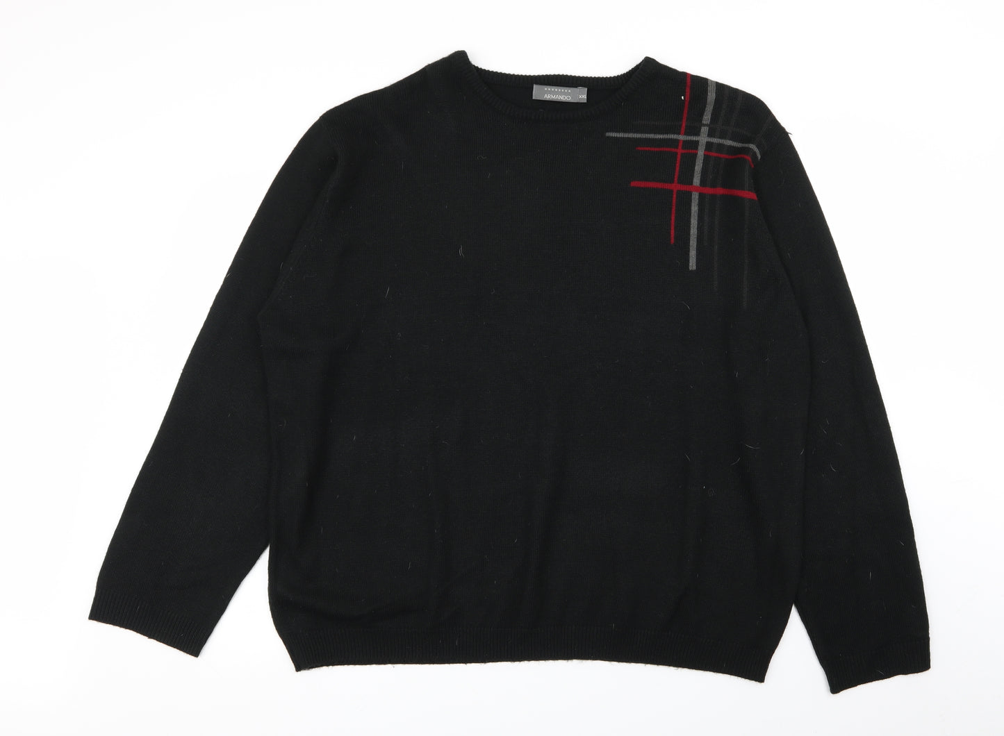 armando Mens Black   Pullover Jumper Size 2XL