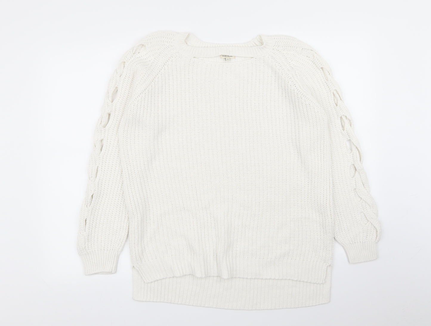 River Island Womens White   Pullover Jumper Size 8