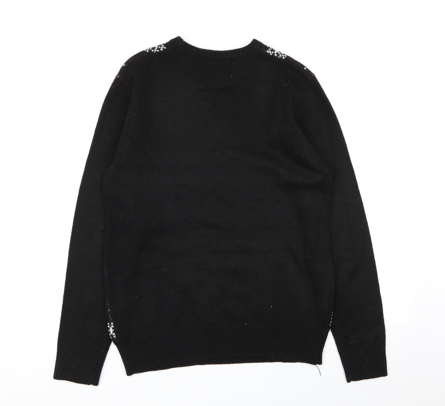 Preworn Mens Black Polka Dot  Pullover Jumper Size S  - christmas jumper