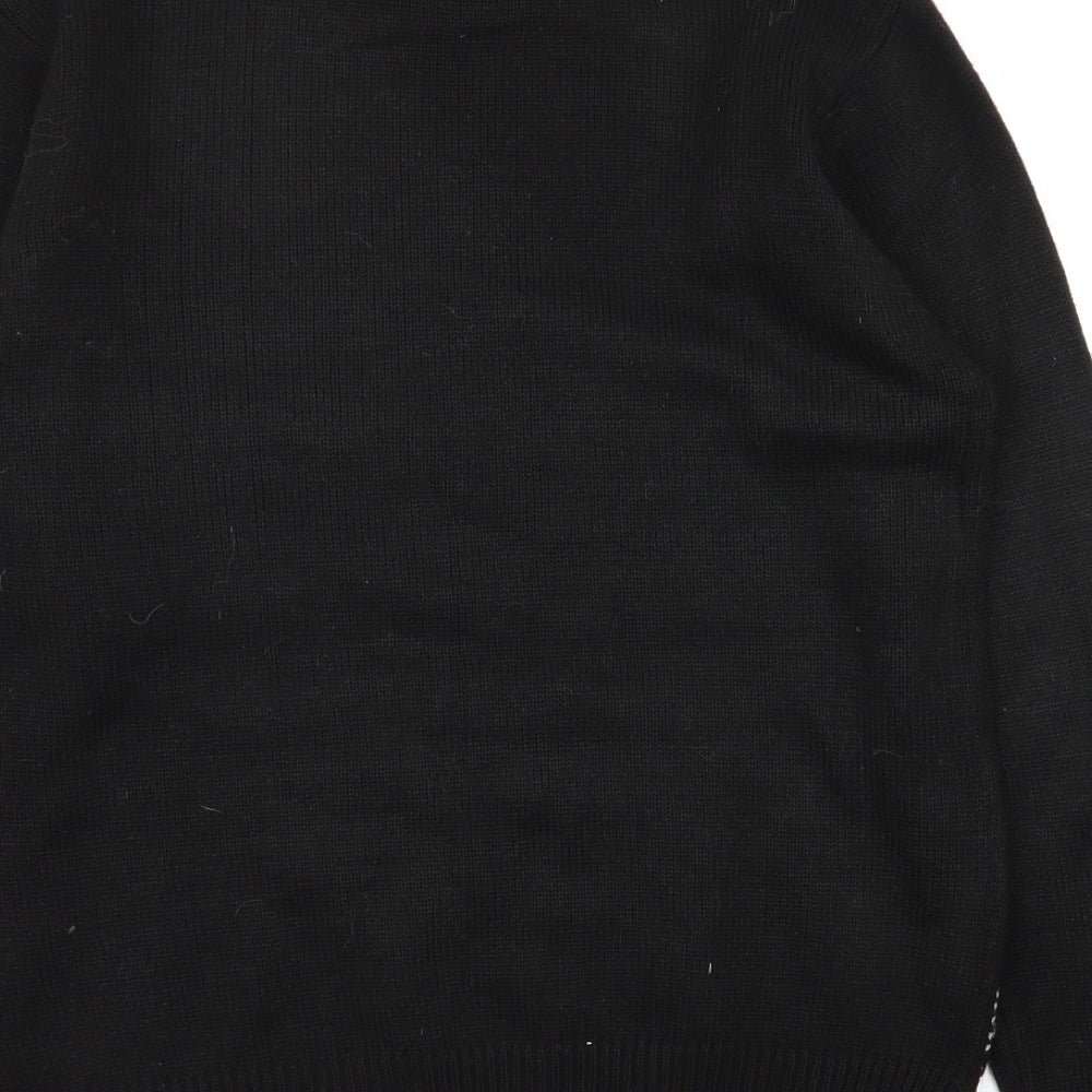 Preworn Mens Black Polka Dot  Pullover Jumper Size S  - christmas jumper