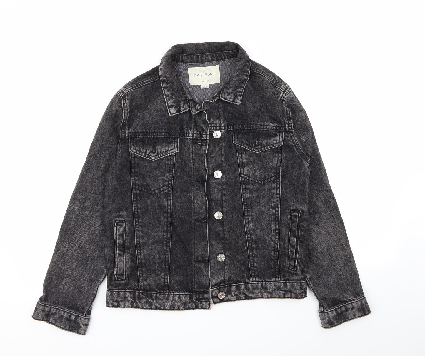 River Island Girls Black   Jacket  Size 9-10 Years  - denim jacket