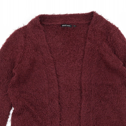 Brave Soul Womens Red   Cardigan Jumper Size 8